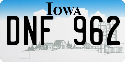 IA license plate DNF962