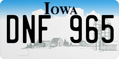 IA license plate DNF965