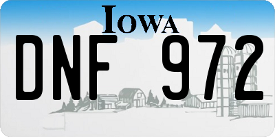 IA license plate DNF972