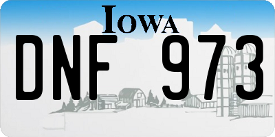 IA license plate DNF973
