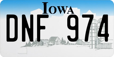 IA license plate DNF974
