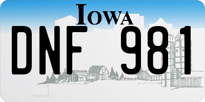 IA license plate DNF981