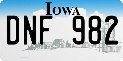 IA license plate DNF982