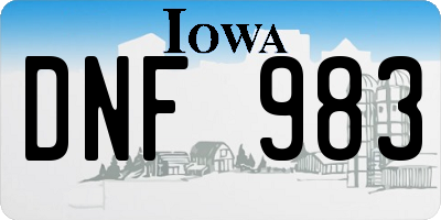 IA license plate DNF983