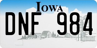 IA license plate DNF984