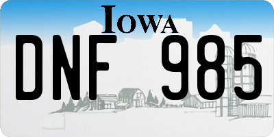 IA license plate DNF985