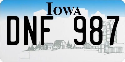 IA license plate DNF987