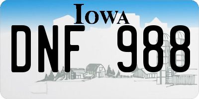 IA license plate DNF988