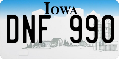 IA license plate DNF990