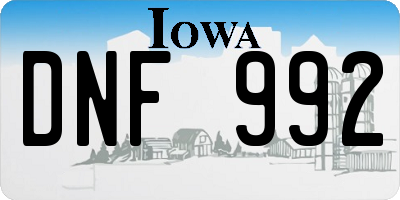 IA license plate DNF992