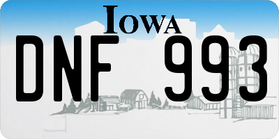 IA license plate DNF993