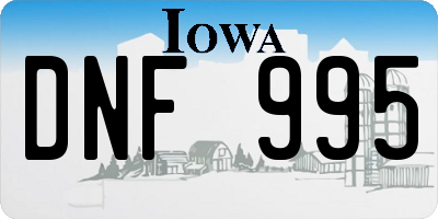 IA license plate DNF995