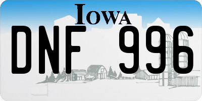 IA license plate DNF996