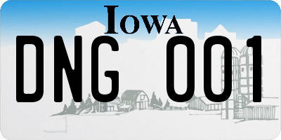 IA license plate DNG001