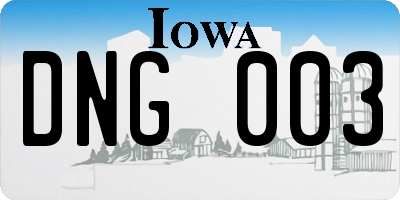 IA license plate DNG003