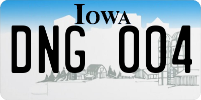 IA license plate DNG004