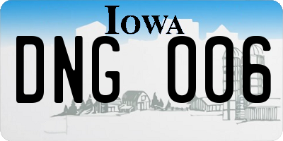 IA license plate DNG006
