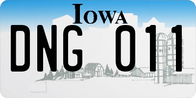 IA license plate DNG011