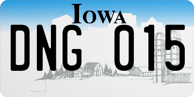 IA license plate DNG015