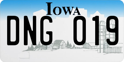 IA license plate DNG019