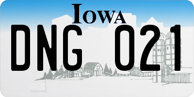 IA license plate DNG021