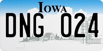 IA license plate DNG024