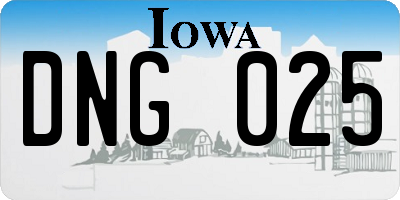 IA license plate DNG025