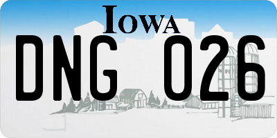IA license plate DNG026