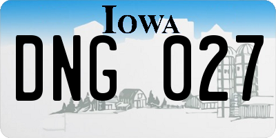 IA license plate DNG027