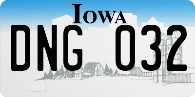 IA license plate DNG032