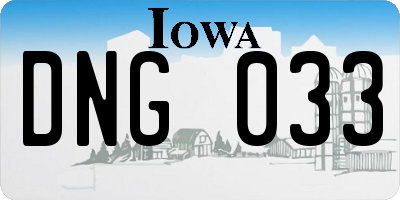 IA license plate DNG033