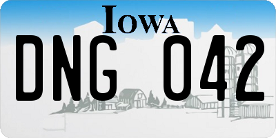 IA license plate DNG042