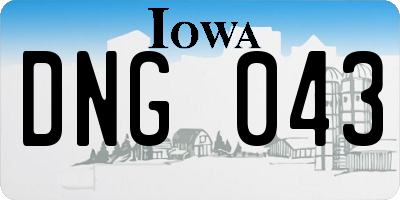IA license plate DNG043
