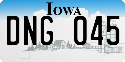 IA license plate DNG045