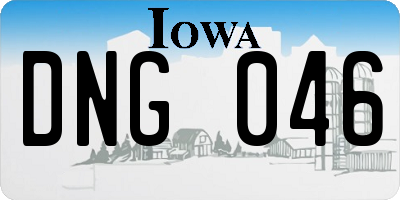 IA license plate DNG046