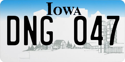 IA license plate DNG047
