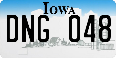 IA license plate DNG048