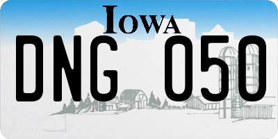 IA license plate DNG050