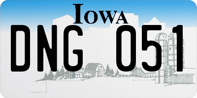 IA license plate DNG051