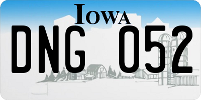 IA license plate DNG052