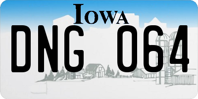 IA license plate DNG064