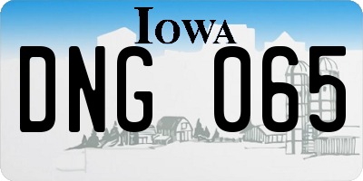 IA license plate DNG065