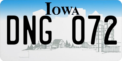 IA license plate DNG072