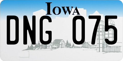 IA license plate DNG075