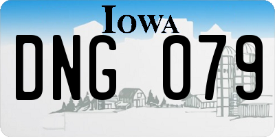IA license plate DNG079