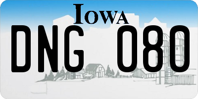 IA license plate DNG080