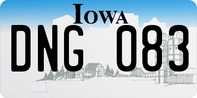 IA license plate DNG083