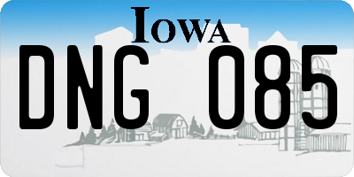 IA license plate DNG085