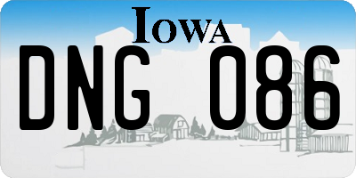 IA license plate DNG086