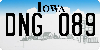 IA license plate DNG089